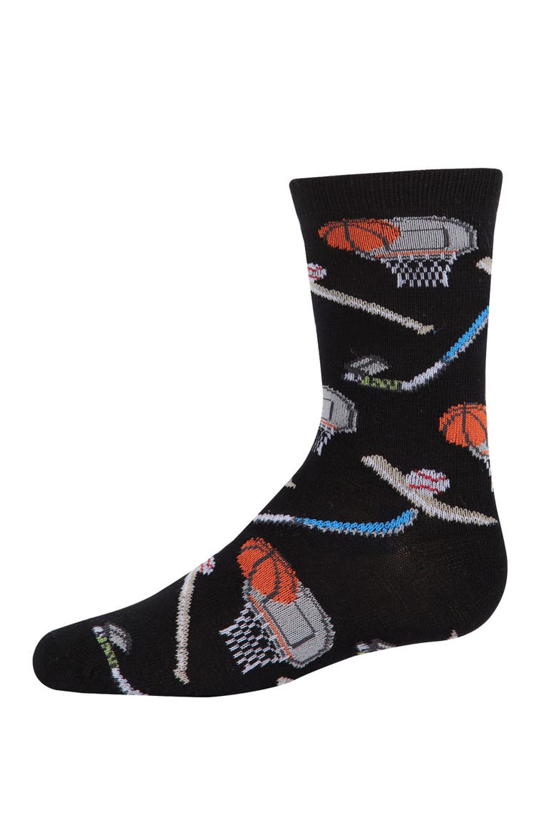 Sports Crew Socks, Main, color, Black