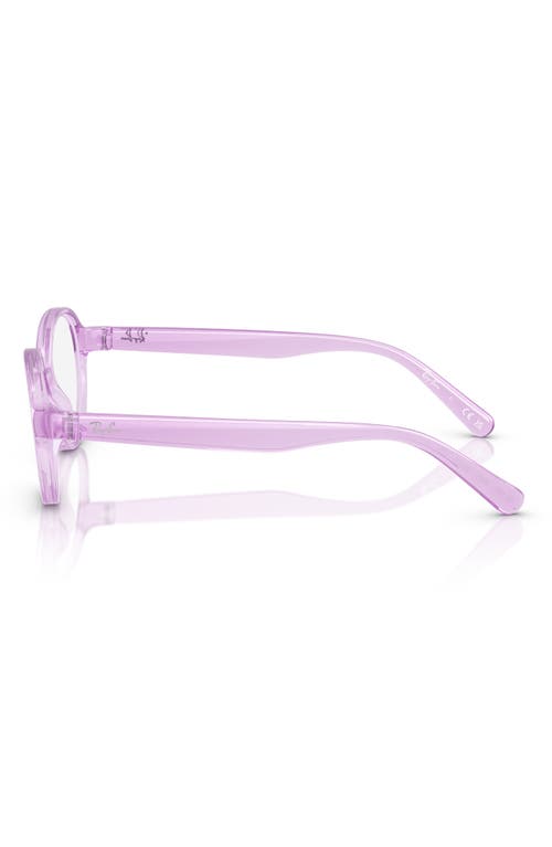 Ray Ban Ray-ban Kids' 44mm Small Phantos Optical Glasses In Transparent Violet