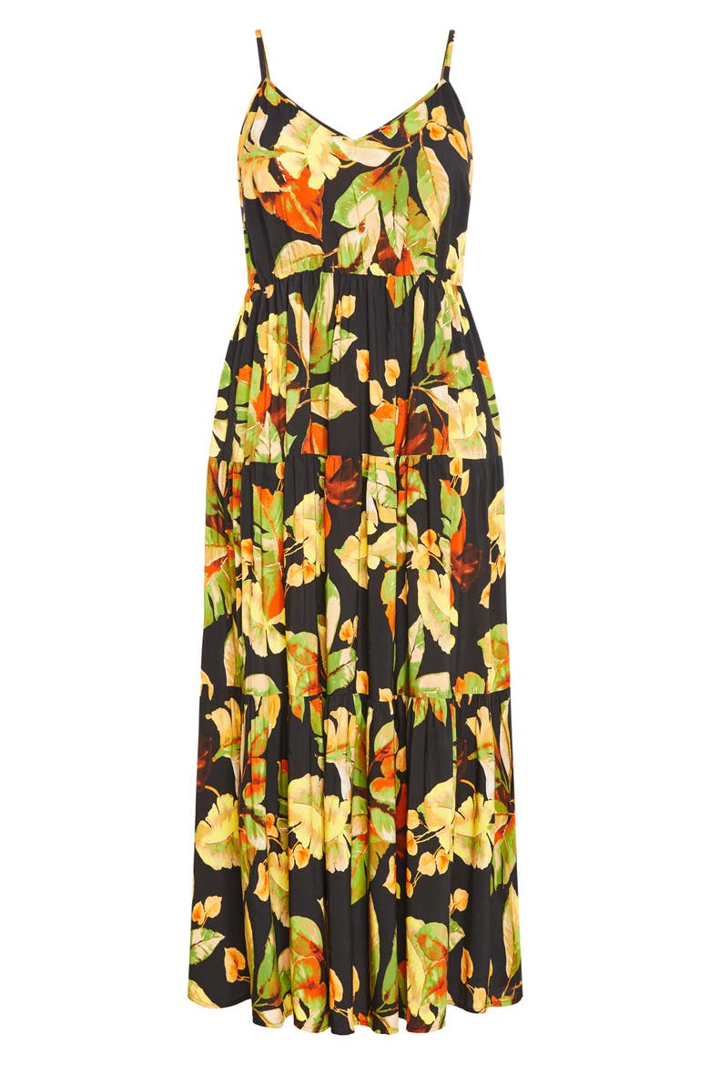 Oasis Maxi Sundress, Alternate, color, FOLIAGE LEAVES PRINT