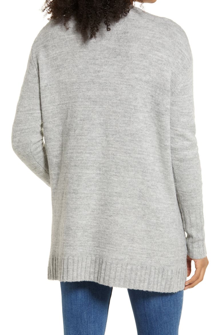 Open Front Cardigan, Alternate, color, GREY HEATHER