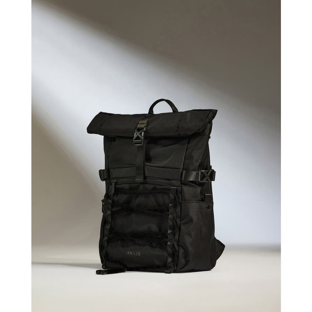 Antler Discovery Roll Top Backpack In Black