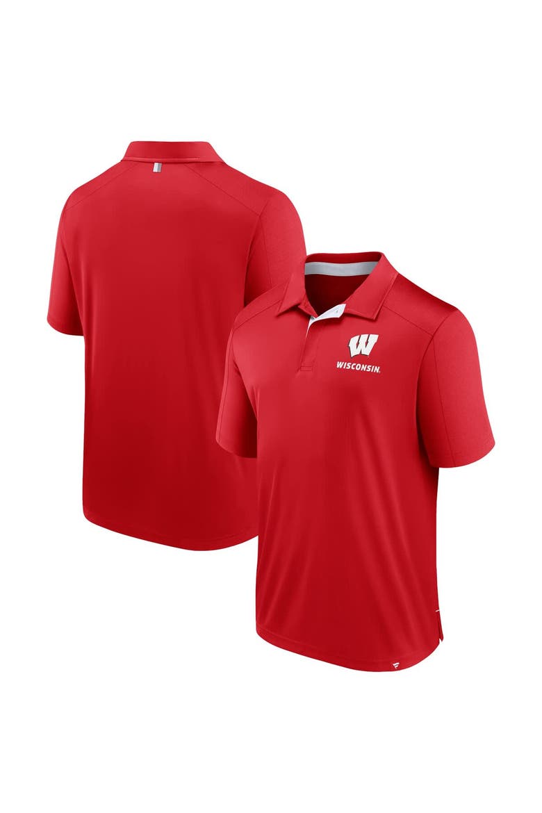 Men's Fanatics Red Wisconsin Badgers Fundamental Defender Polo, Main, color, Red
