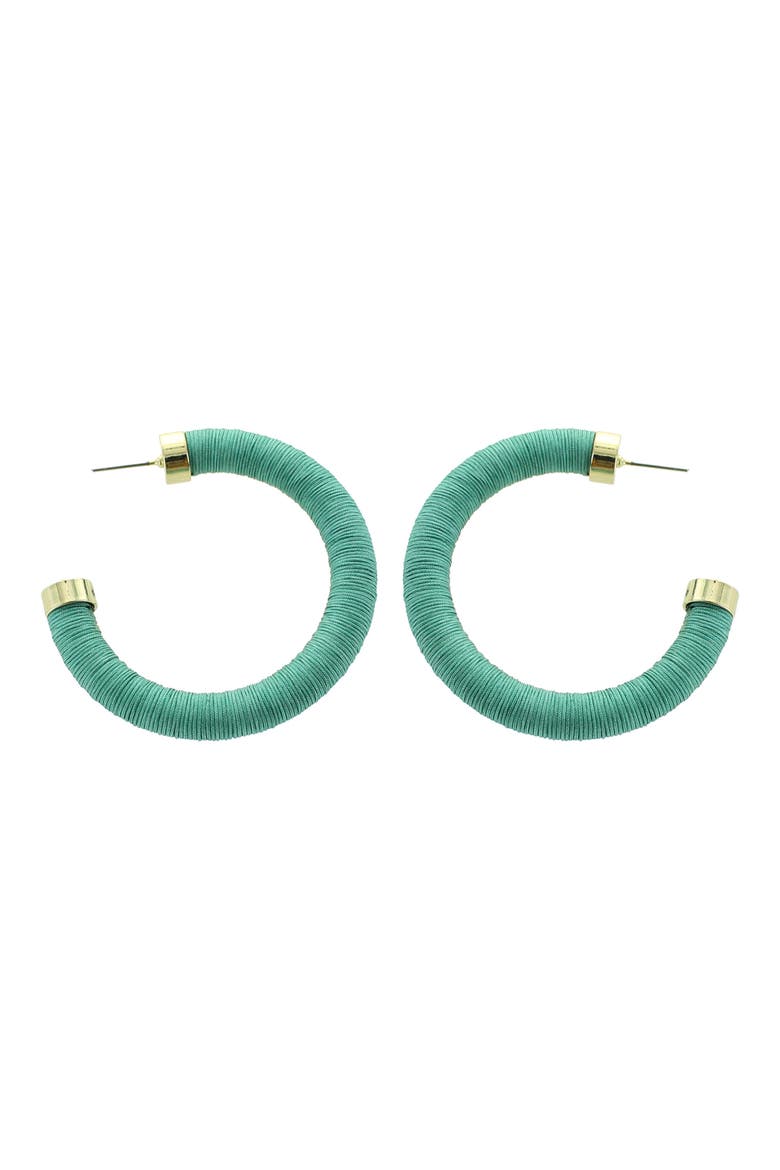 Wrapped Tube Hoop Earrings, Main, color, TURQ