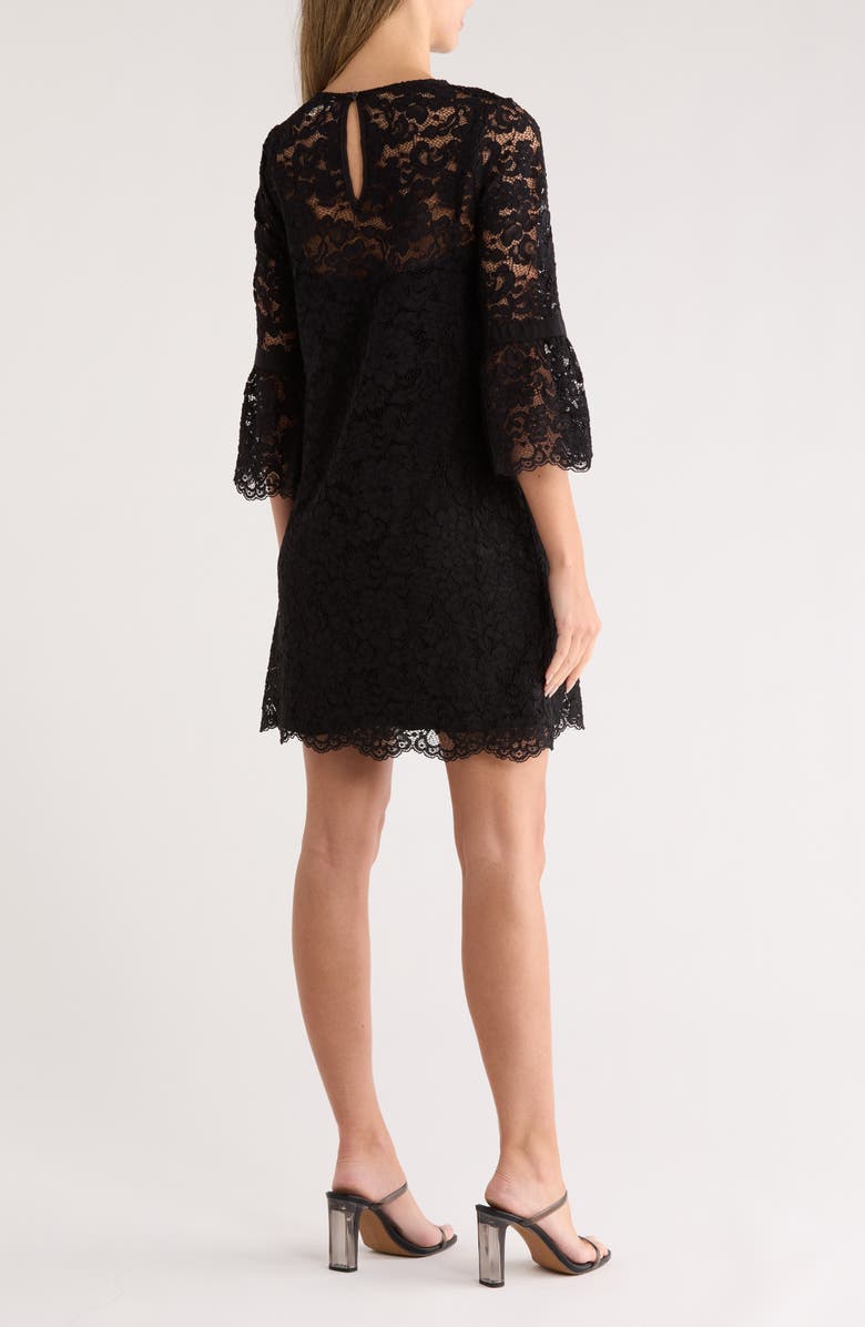 MELLODAY Bell Sleeve Lace Minidress, Alternate, color, Black