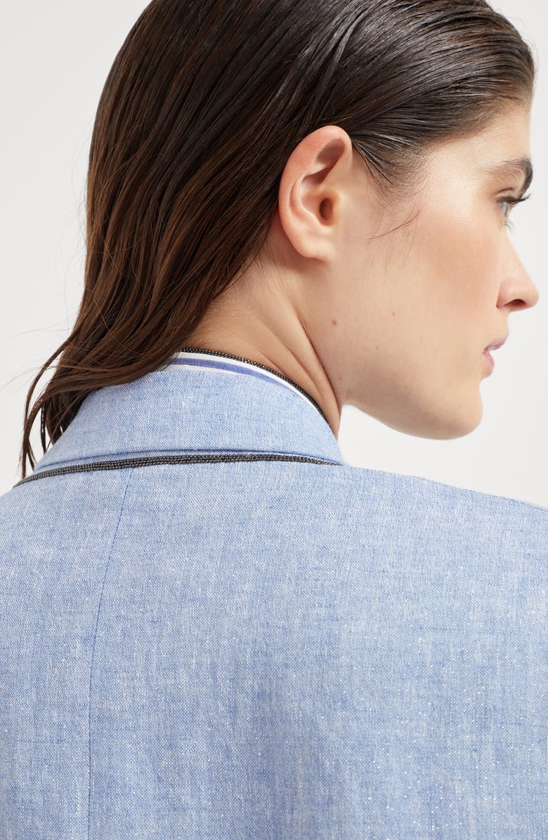 Brunello Cucinelli Sparkling canvas blazer, Alternate, color, 