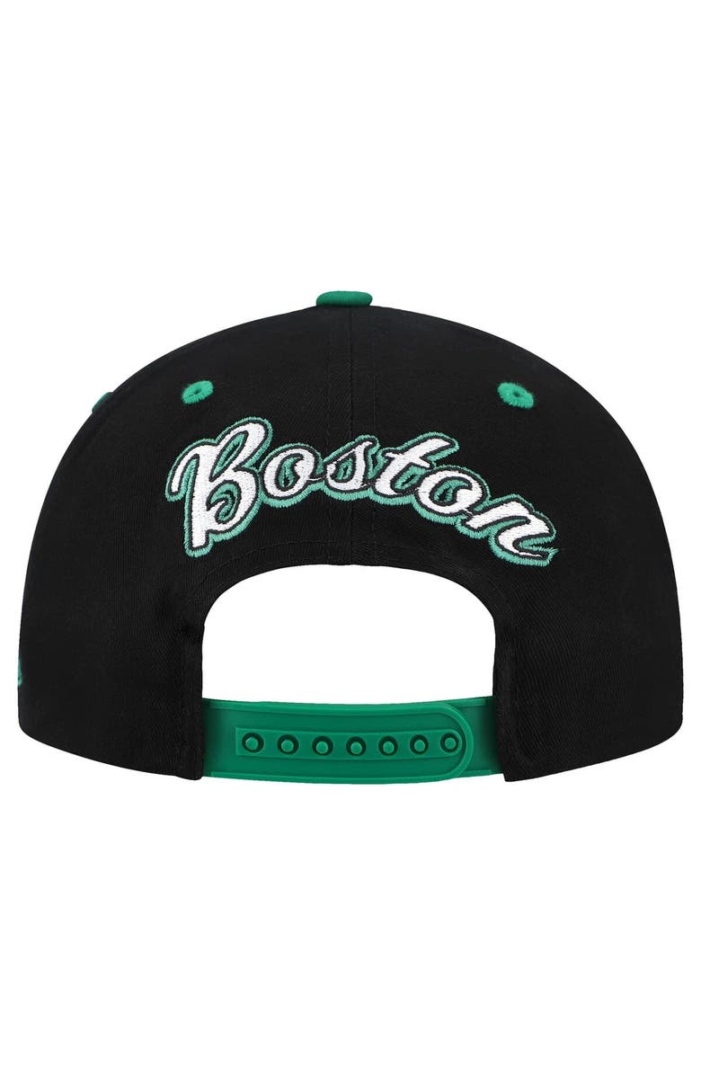 Mitchell & Ness Men's Mitchell & Ness Black/Kelly Green Boston Celtics Backside Script 2-Tone Pro Crown Adjustable Hat, Alternate, color, Black