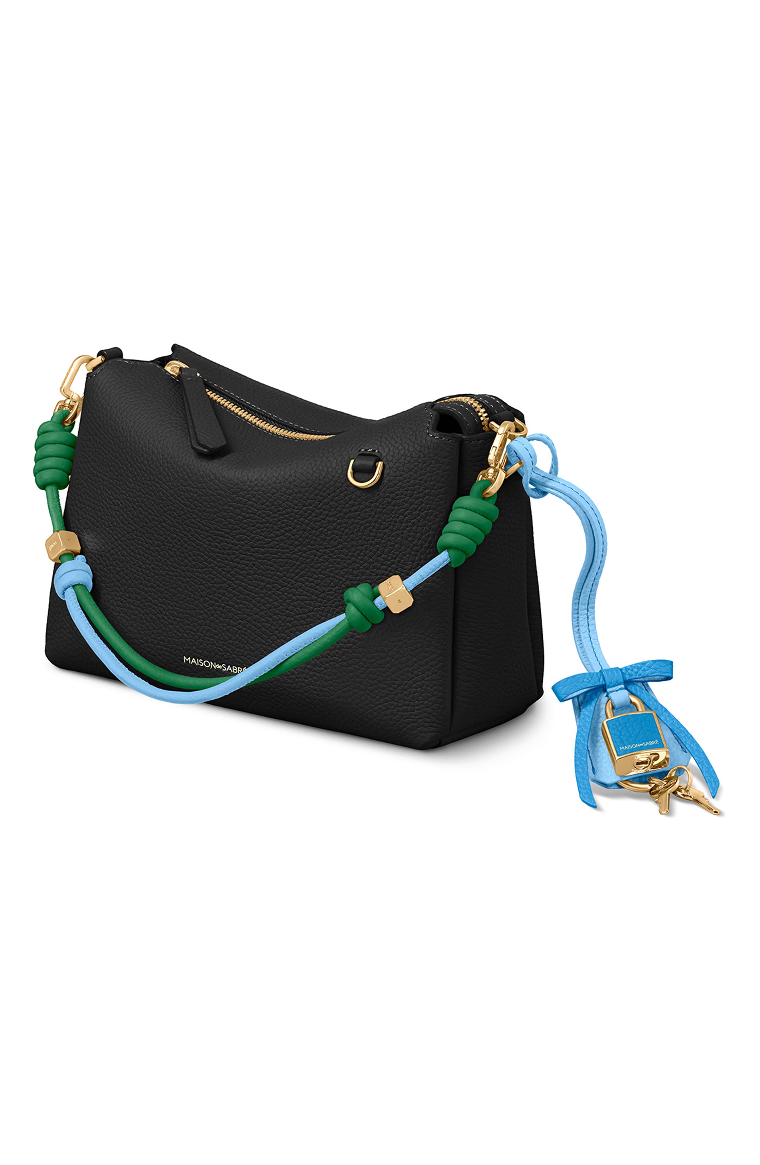The Bow Padlock Charm, Alternate, color, Sky Lapis