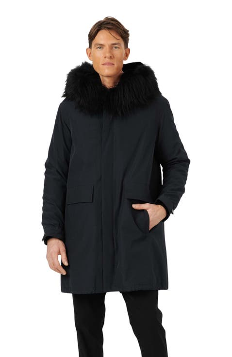 Parka With Genuine Shearling Trim