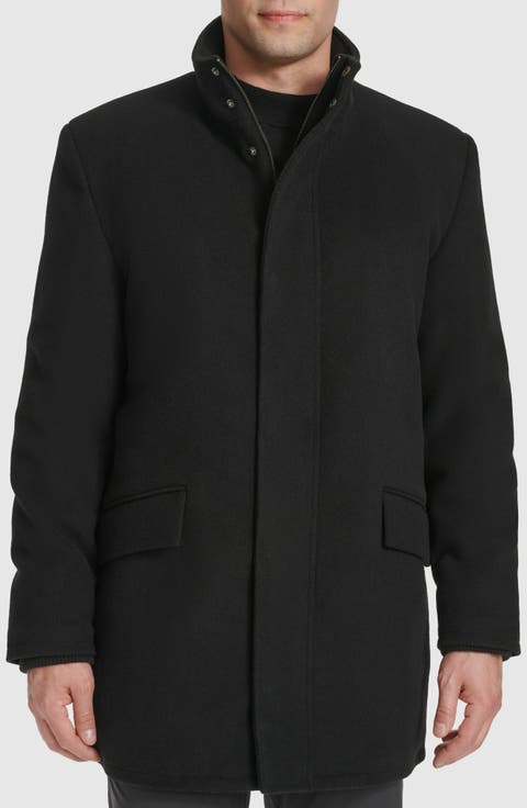 Stand Collar Wool Blend Car Coat