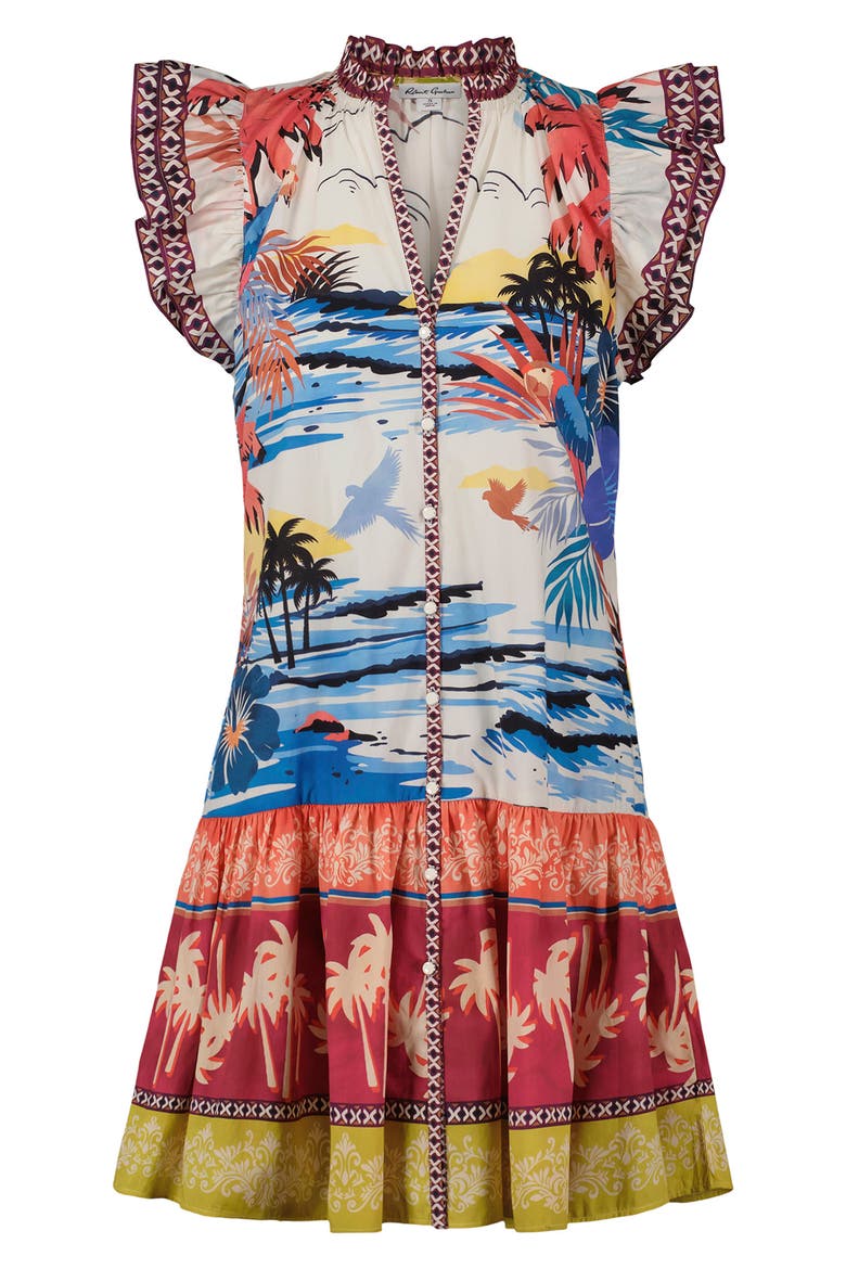 Savannah Cotton Minidress, Alternate, color, WHITE MULTI