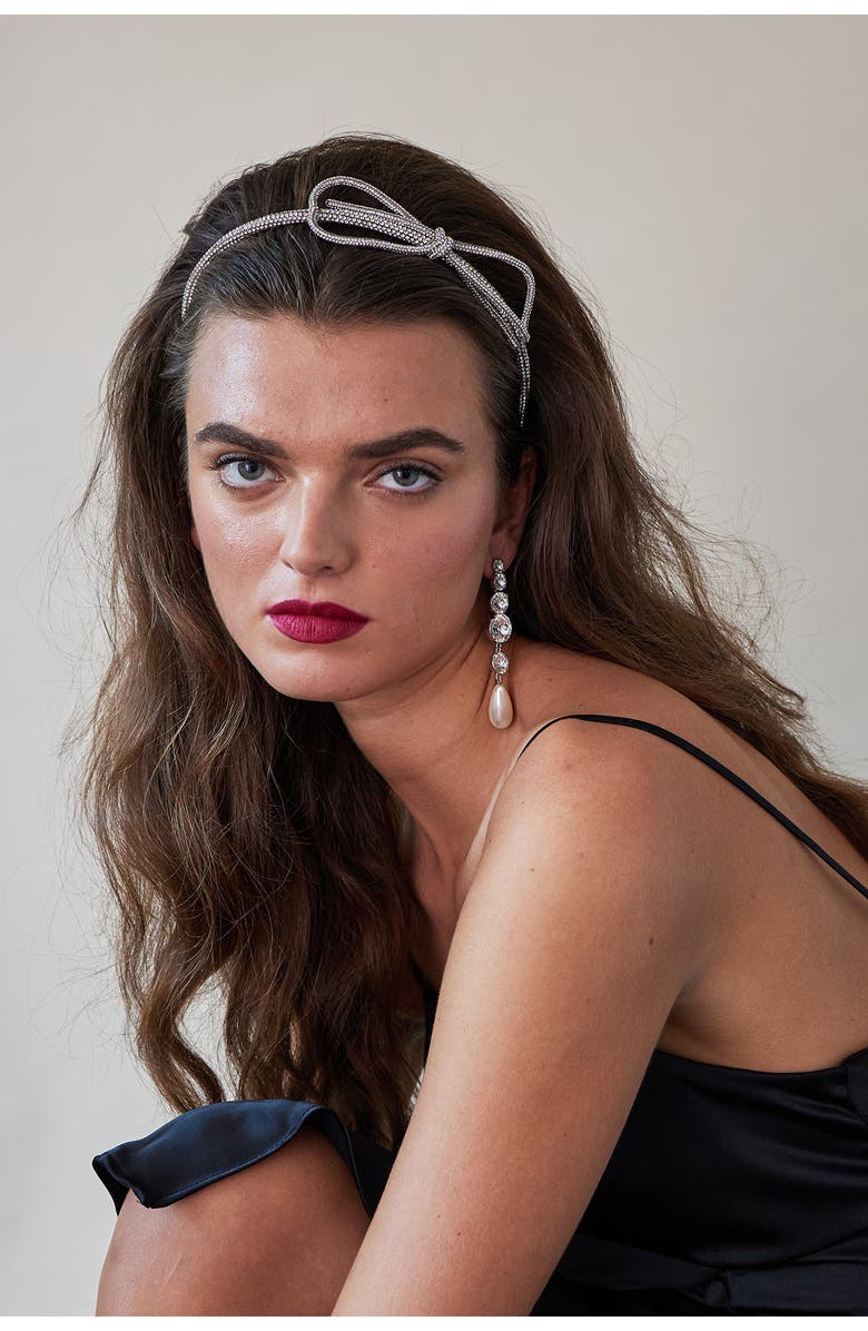 LELET NY Sasha Crystal Embellished Bow Headband, Alternate, color,