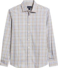 Scott Barber Canclini Regular Fit Plaid Cotton Poplin Button-Up Shirt