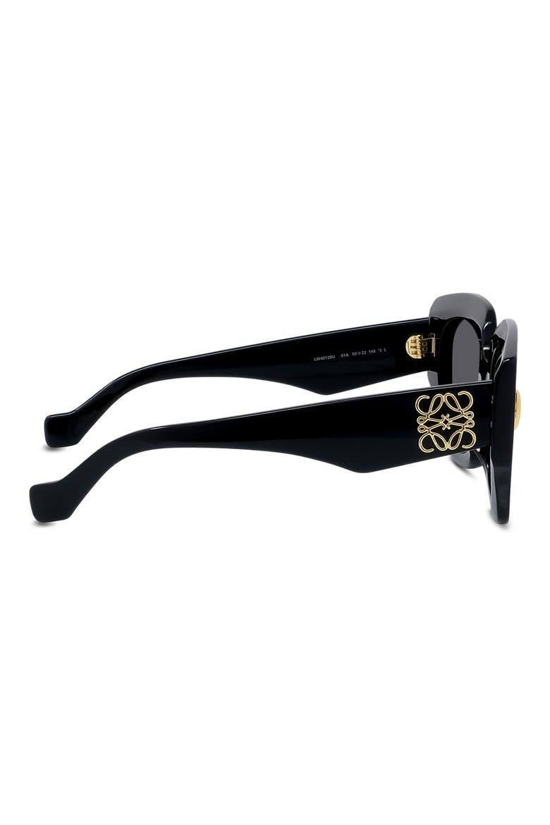Anagram 50mm Small Geometric Sunglasses, Alternate, color, SHINY BLACK / SMOKE