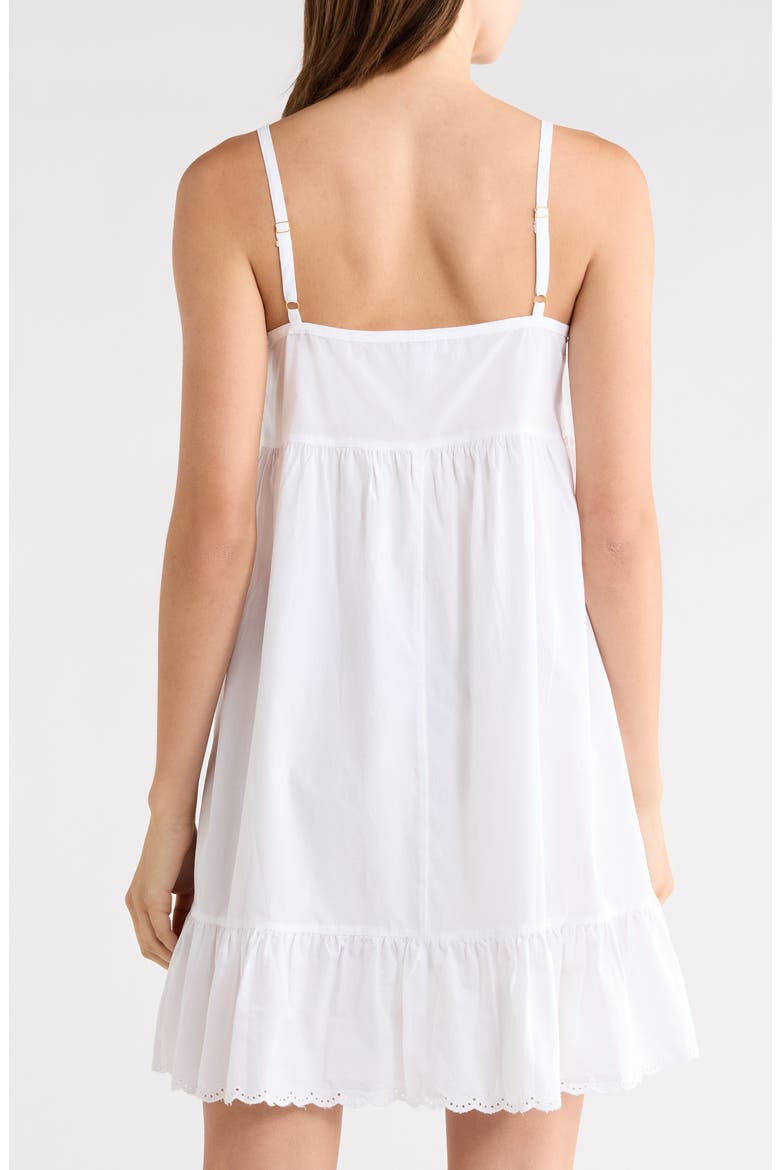 Eyelet Detail Cotton Nightgown, Alternate, color, WHITE