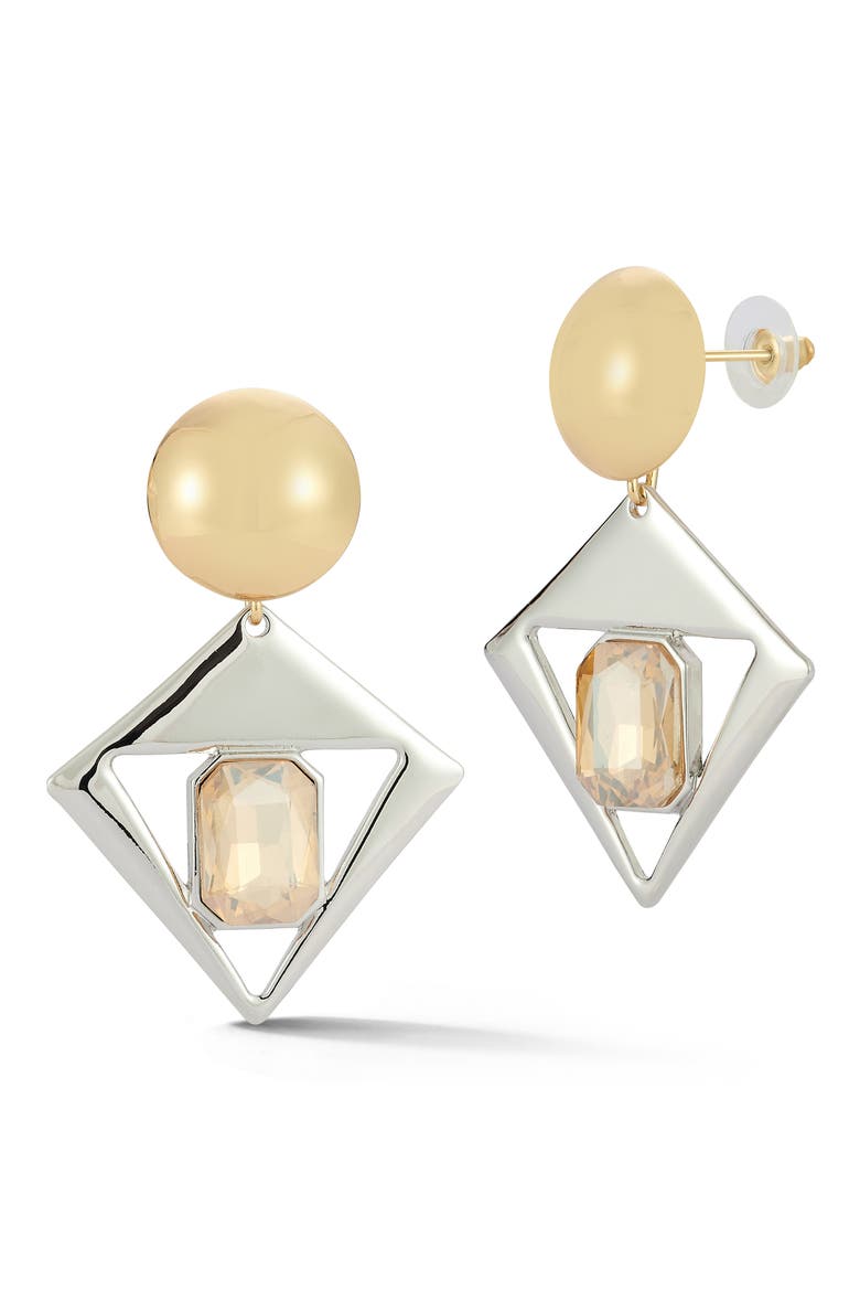 Mixed Metal Cubic Zirconia Drop Earrings, Main, color, MULTI/TWO TONE