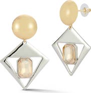 CHLOE AND MADISON Mixed Metal Cubic Zirconia Drop Earrings