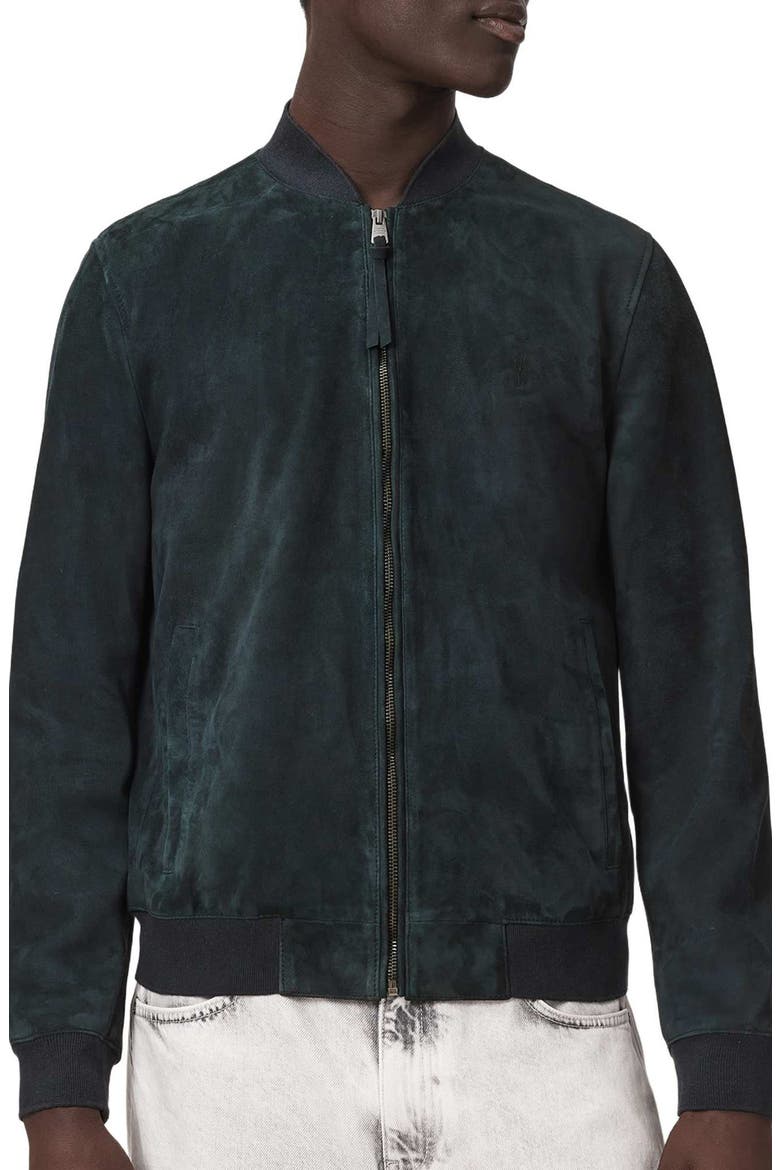 Morten Suede Bomber Jacket, Main, color, NAVY BLUE