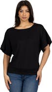 24seven Comfort Apparel Loose Fit Dolman Top with Wide Sleeves