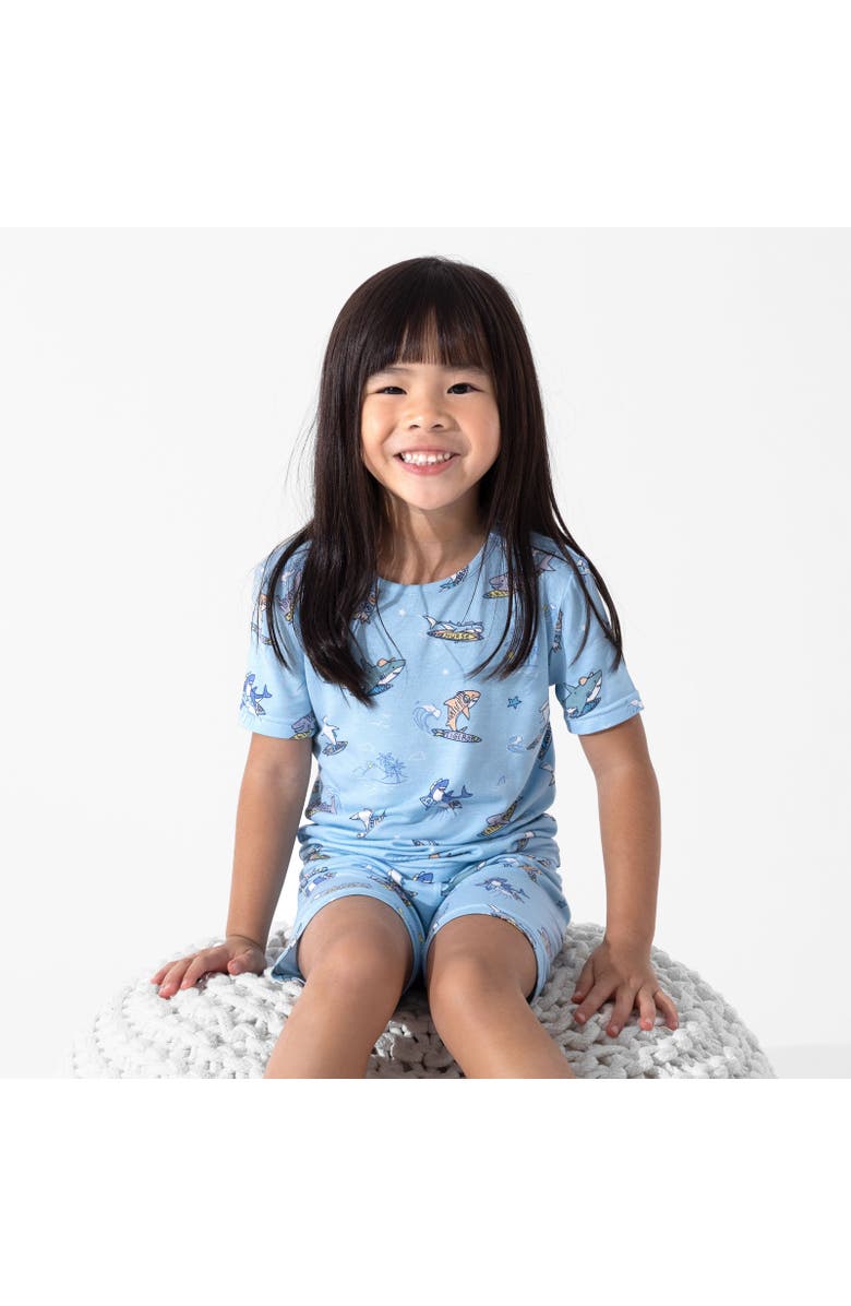 Bellabu Bear Shark School Kids 2-Piece Short Sleeve & Shorts Pajama Set, Alternate, color, Shark School
