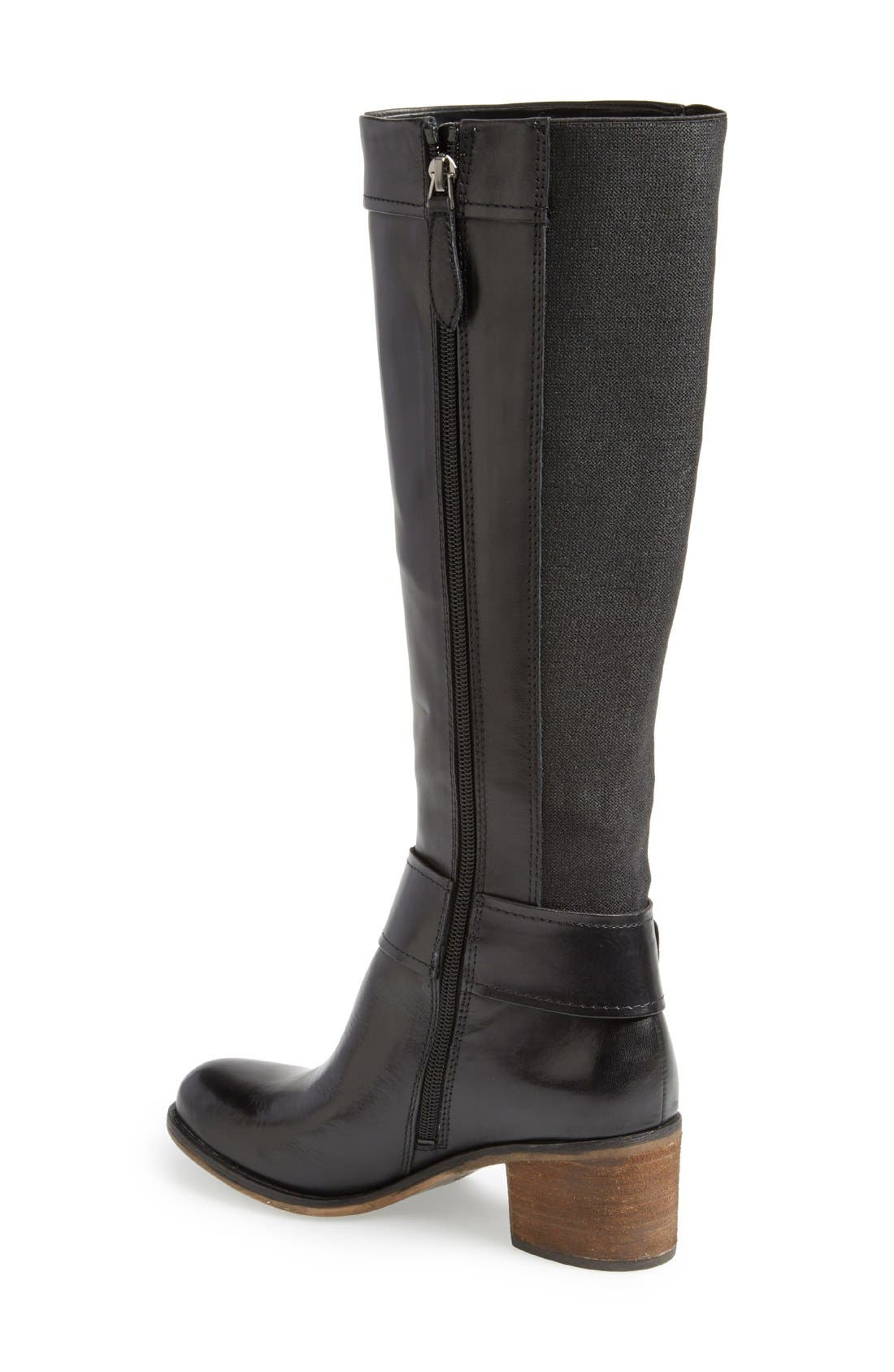 'Lyla' Tall Boot, Alternate, color, BLACK LEATHER