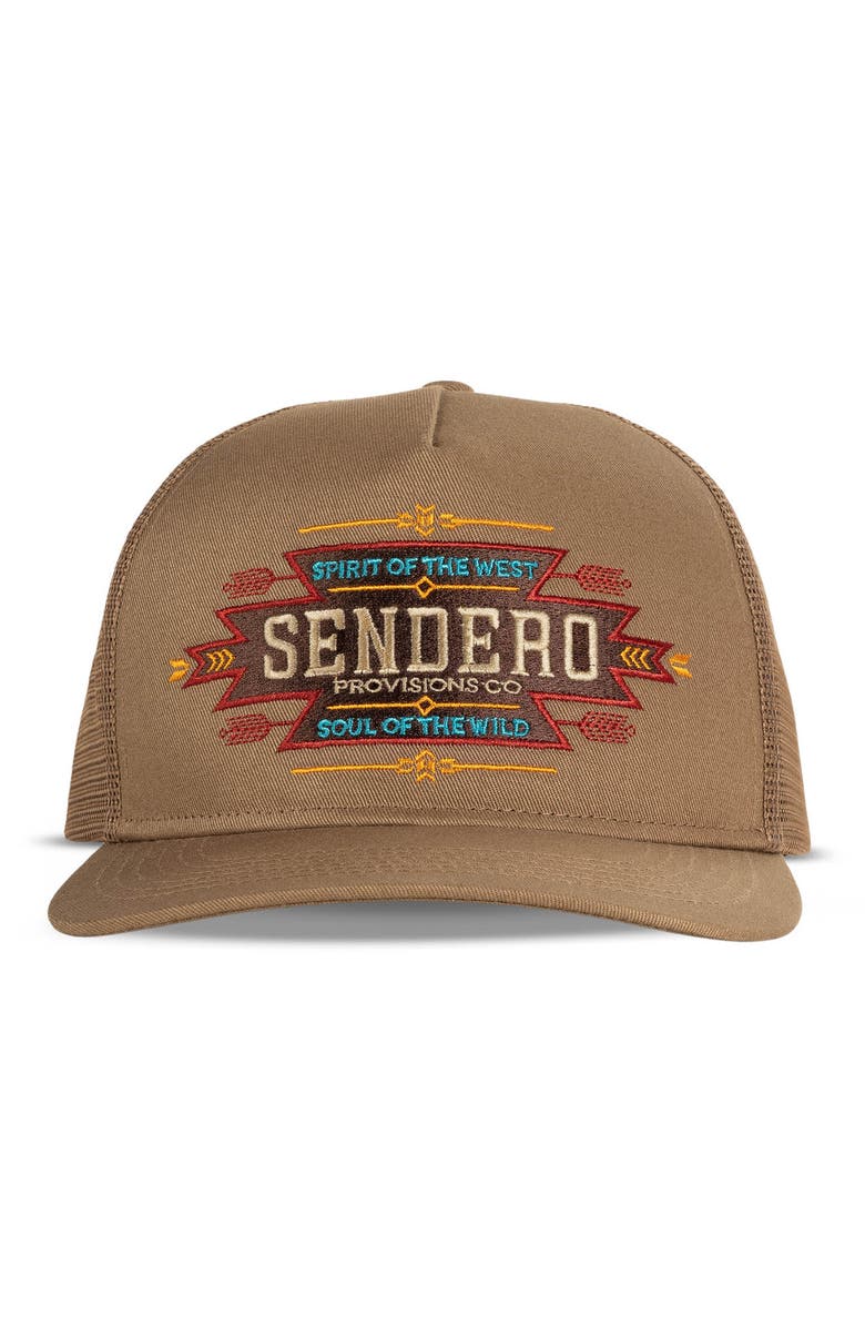 SENDERO PROVISIONS CO. Southwest Trucker Hat, Alternate, color, Brown