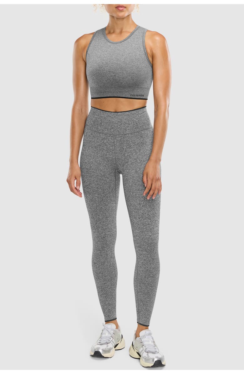 Peloton Melange Micro Rib Seamless Legging, Alternate, color, Black