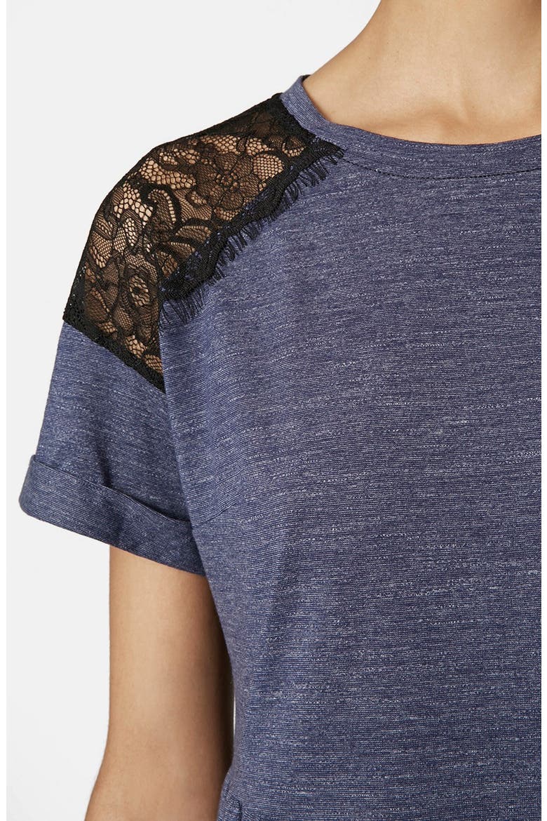 Lace Inset Dress, Alternate, color, NAVY BLUE