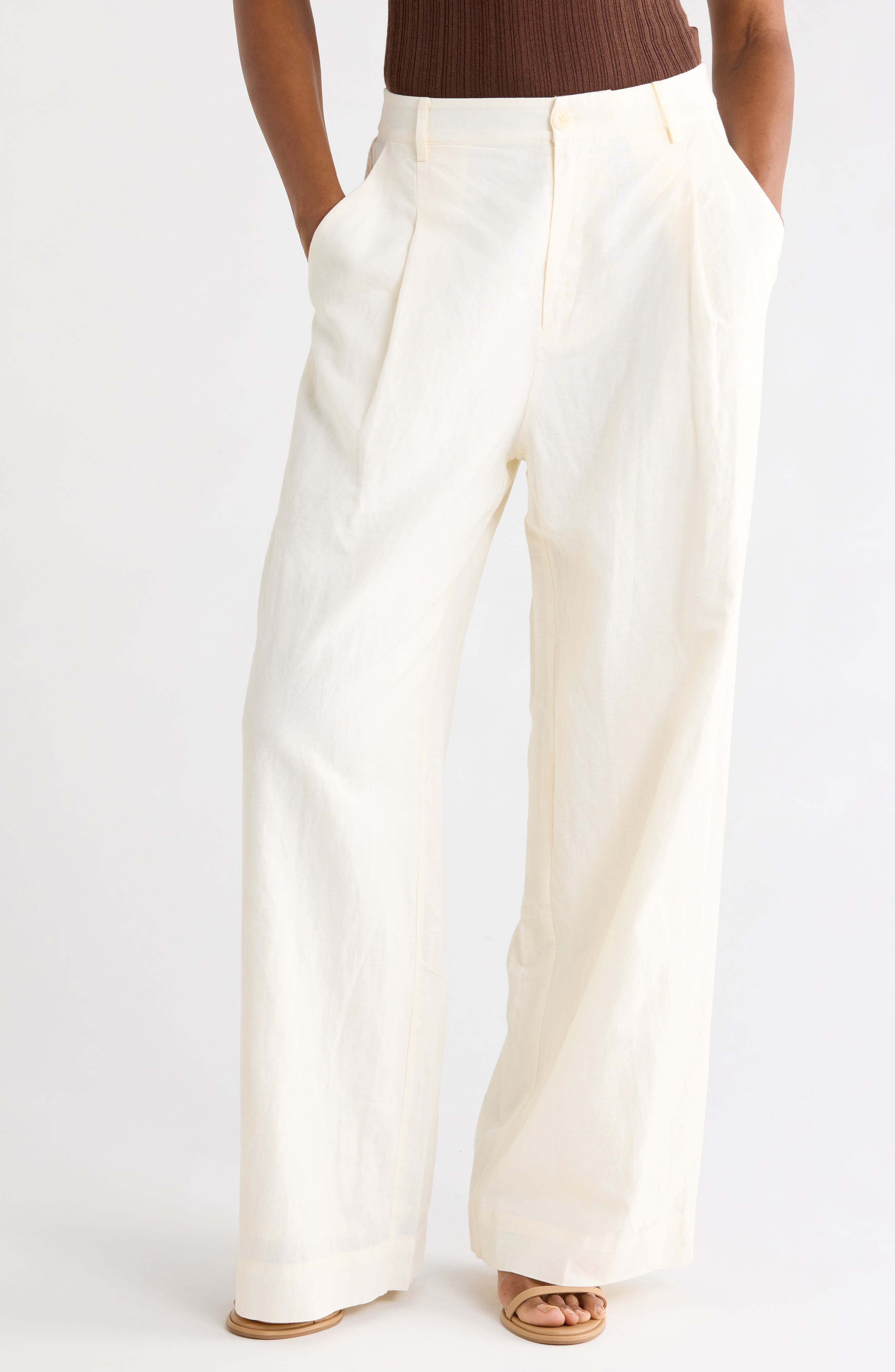 Cadiz Wide Leg Linen & Cotton Pants