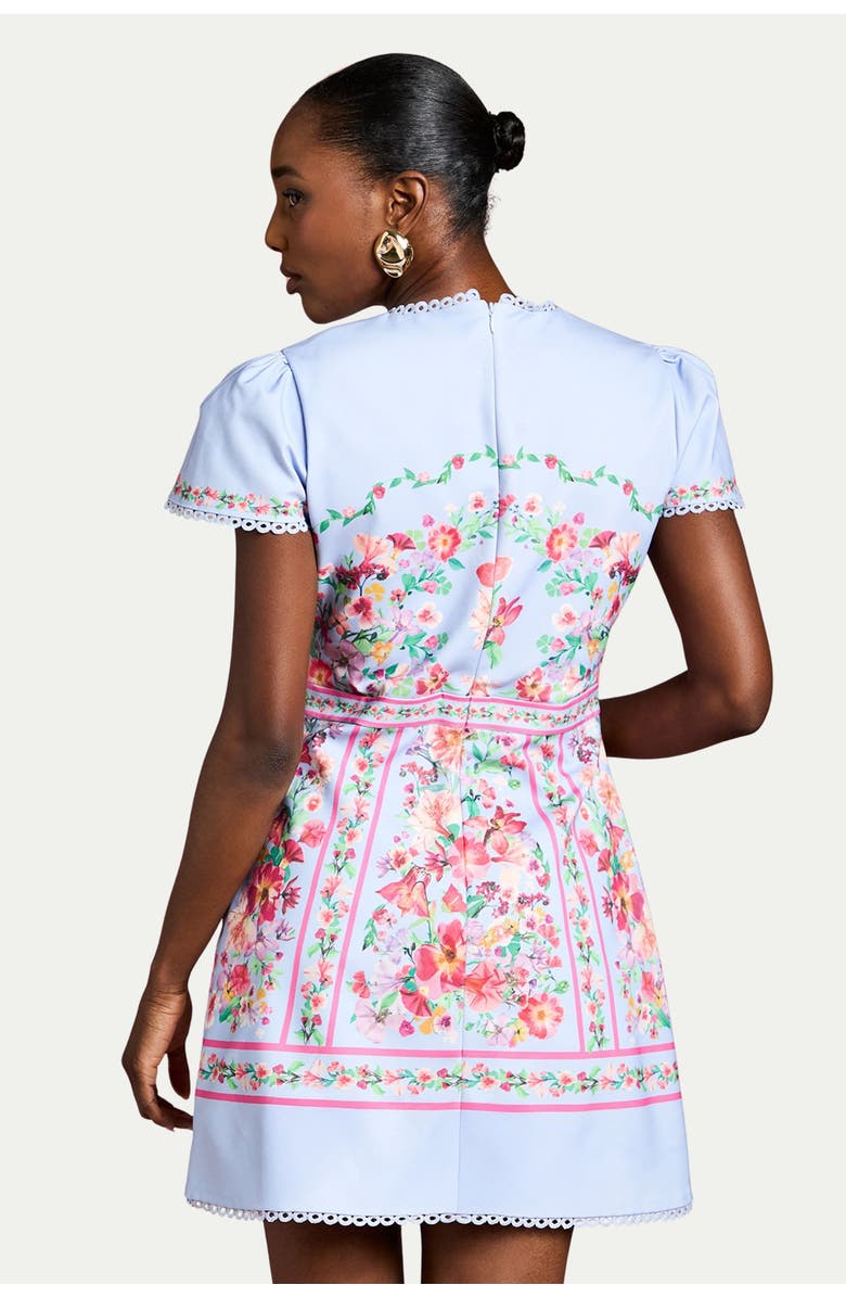 Coast Placement Print Short Sleeve Mini Dress, Alternate, color, Blue