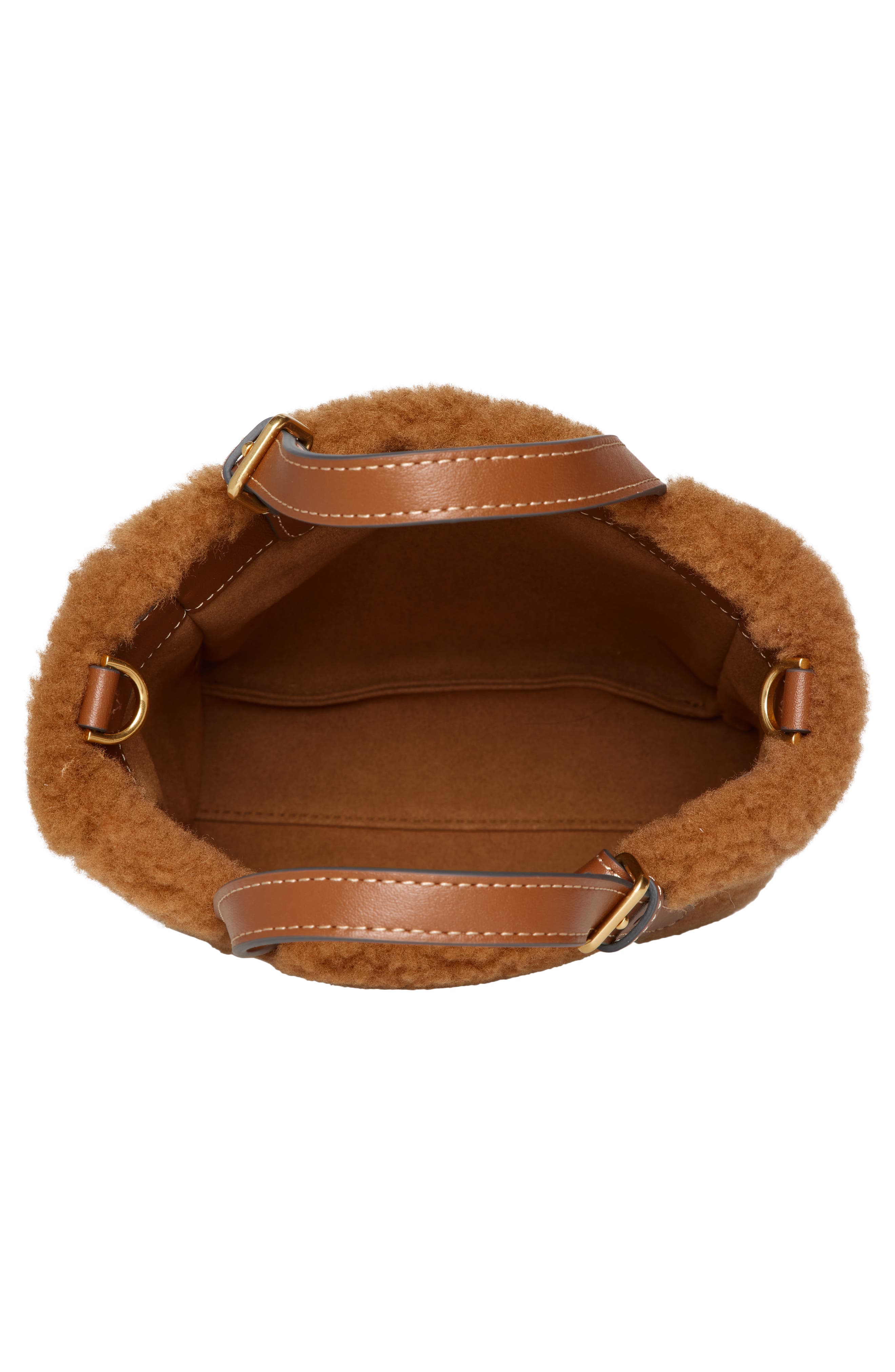 Anya Hindmarch Mini Eyes North/South Shearling Crossbody Tote, Alternate, color, 