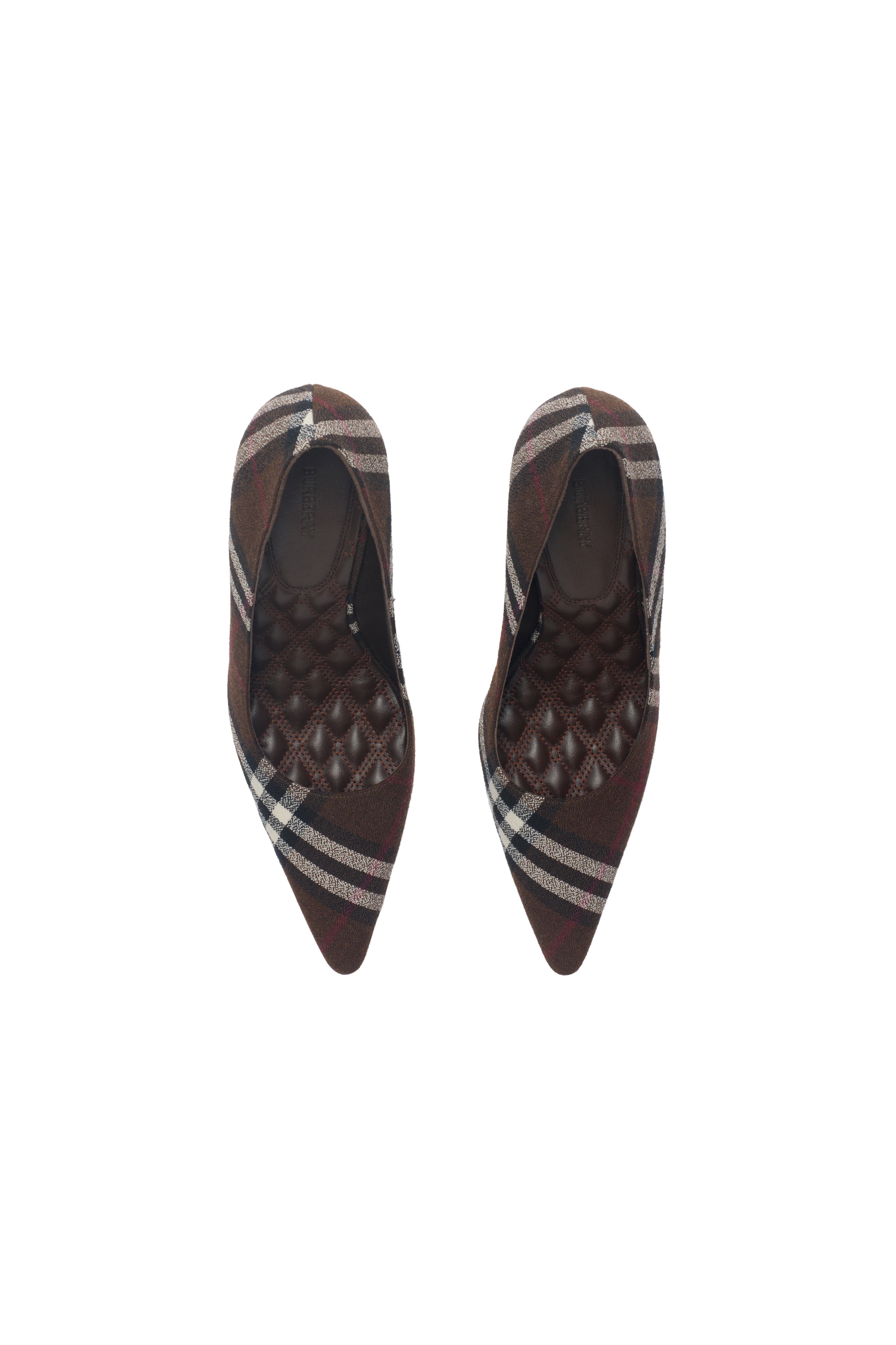 Burberry Check Dame Pumps, Alternate, color, Mahogany Brown
