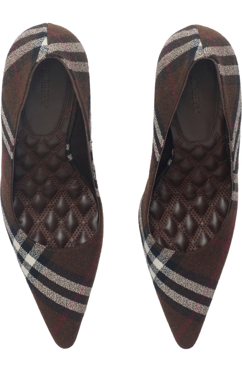 Burberry Check Dame Pumps, Alternate, color, Mahogany Brown