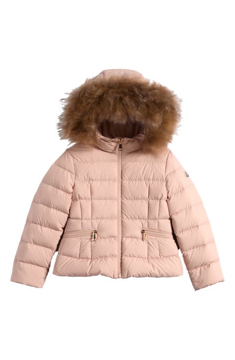 Kids' Boedette Puffer Jacket with Genuine Shearling Trim