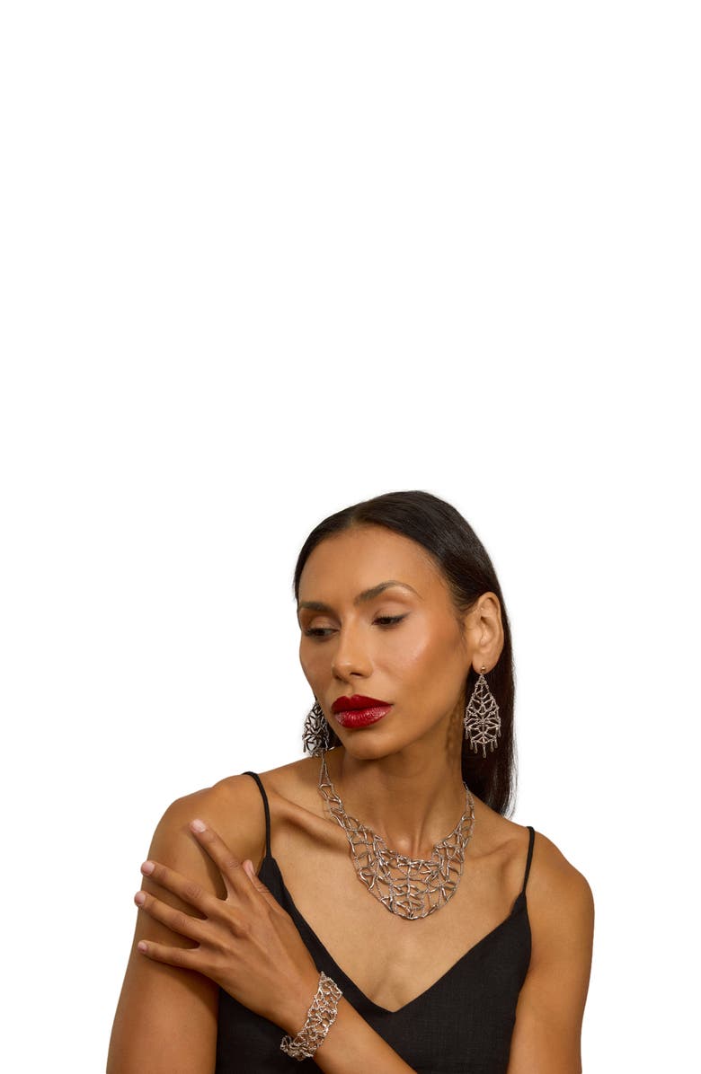 Lucy Quartermaine Element Web Earrings, Alternate, color, Sterling Silver