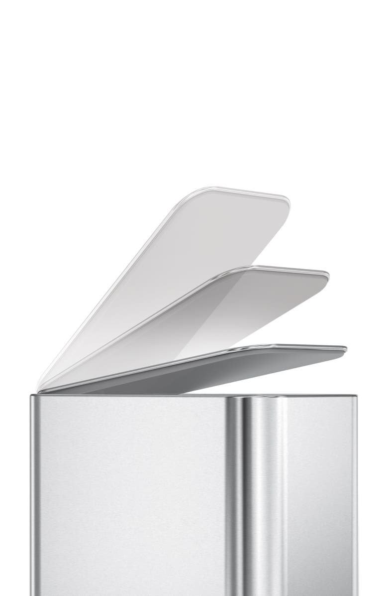 simplehuman 5L slim step can, Alternate, color, Brushed