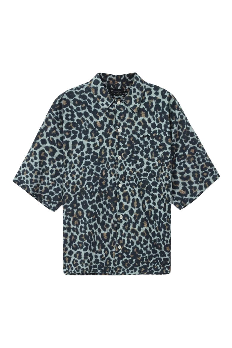Silesia Leo Short Sleeve Button-Up Shirt, Alternate, color, SOFT ASH GREY
