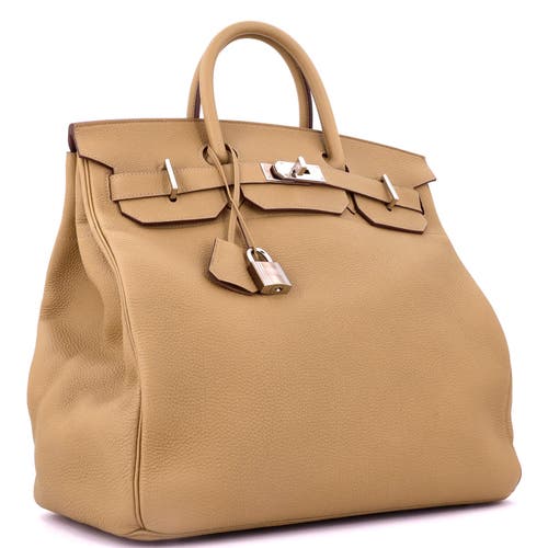 Pre-owned Hermes Hermes Hac Birkin Bag Brown Togo With Palladium Hardware 40 In Brown