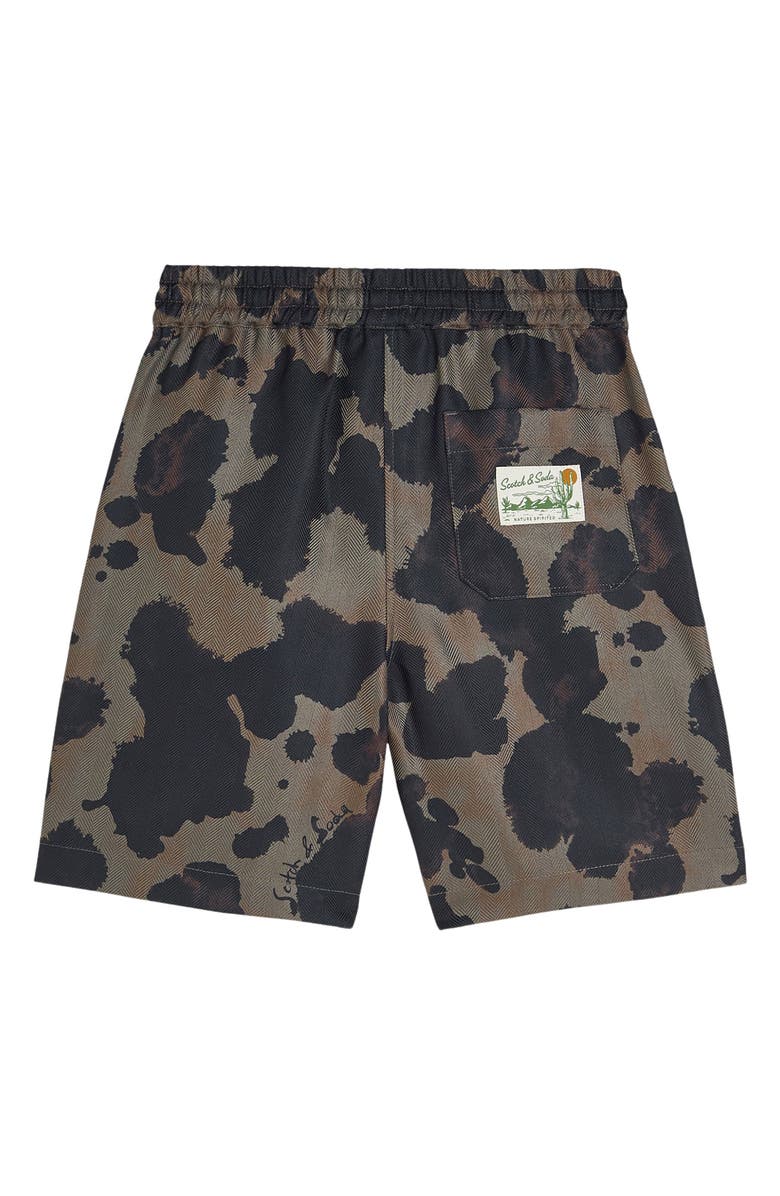 Scotch & Soda Kids' Regular Fit Shorts, Alternate, color, Painterly Animal Olive Night