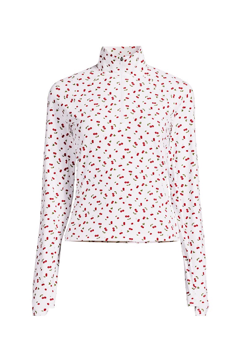 Long Sleeve Rash Guard Cover-up UPF 50, Alternate, color, Cherry Jam Cherries/White