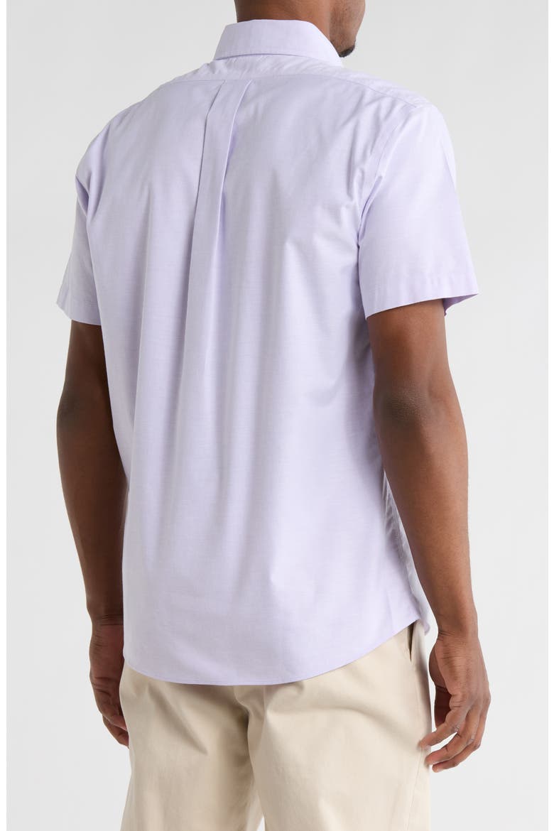 Regular Fit Non-Iron Stretch Oxford Short Sleeve Button-Down Shirt, Alternate, color, VIOLET TULIP SOLID