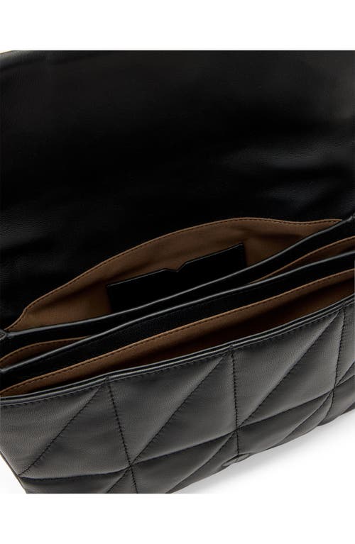 Allsaints Womens Black Jupiter Quilted-leather Cross-body Bag In Black