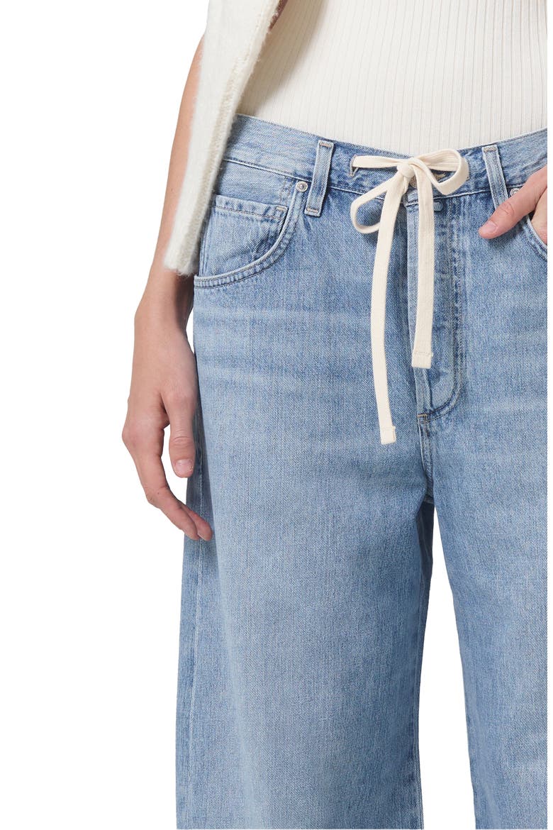 Brynn Wide Leg Organic Cotton Trouser Jeans, Alternate, color, BLUE LACE LT I