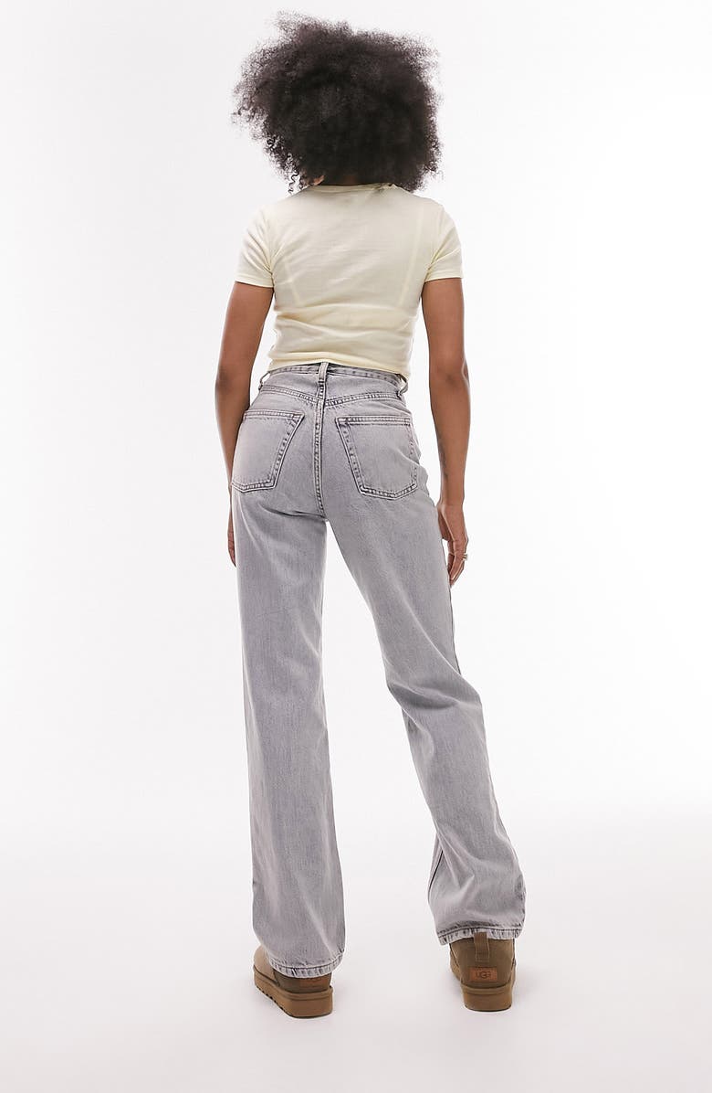 Topshop Kort High Waist Straight Leg Jeans, Alternate, color, 