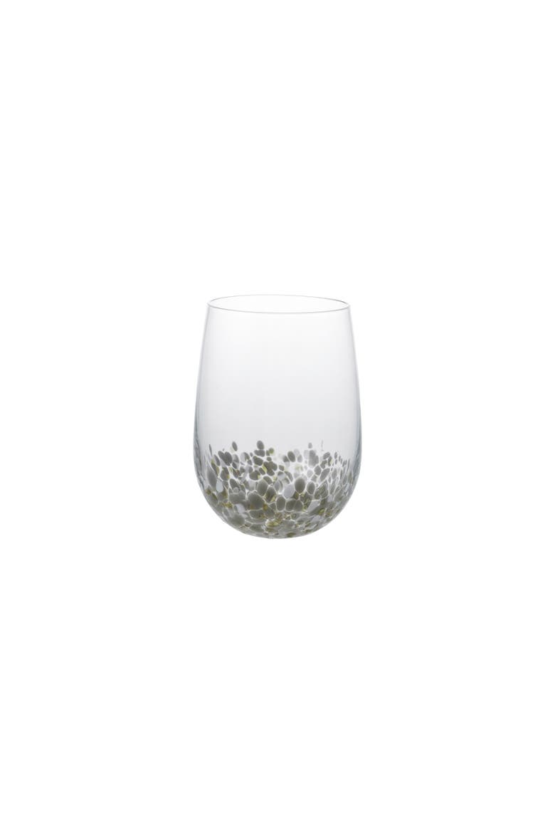 12-Ounce Confetti Drinking Glass, Gold Finish & White, Main, color, Gold & White