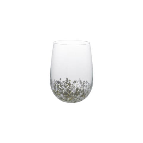 12-Ounce Confetti Drinking Glass, Gold Finish & White