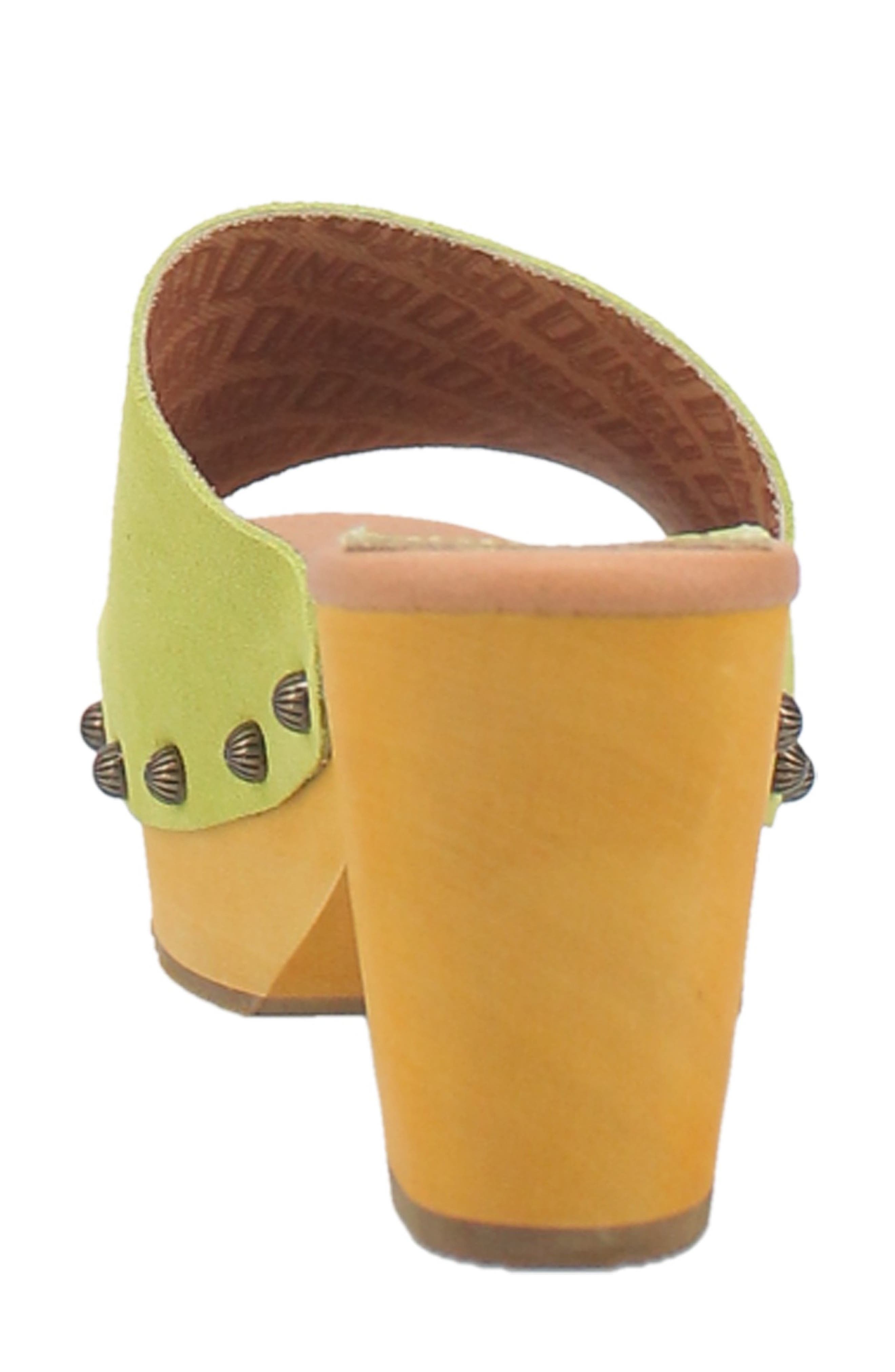 Beechwood Platform Side Sandal, Alternate, color, LIME