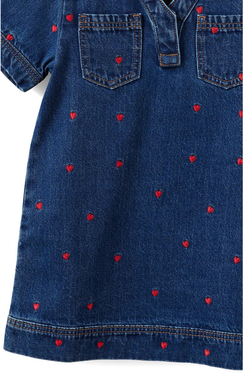 Cotton On Kids Kid's Denim Polo Dress, Alternate, color, Mermaid Midnight Blue Heart