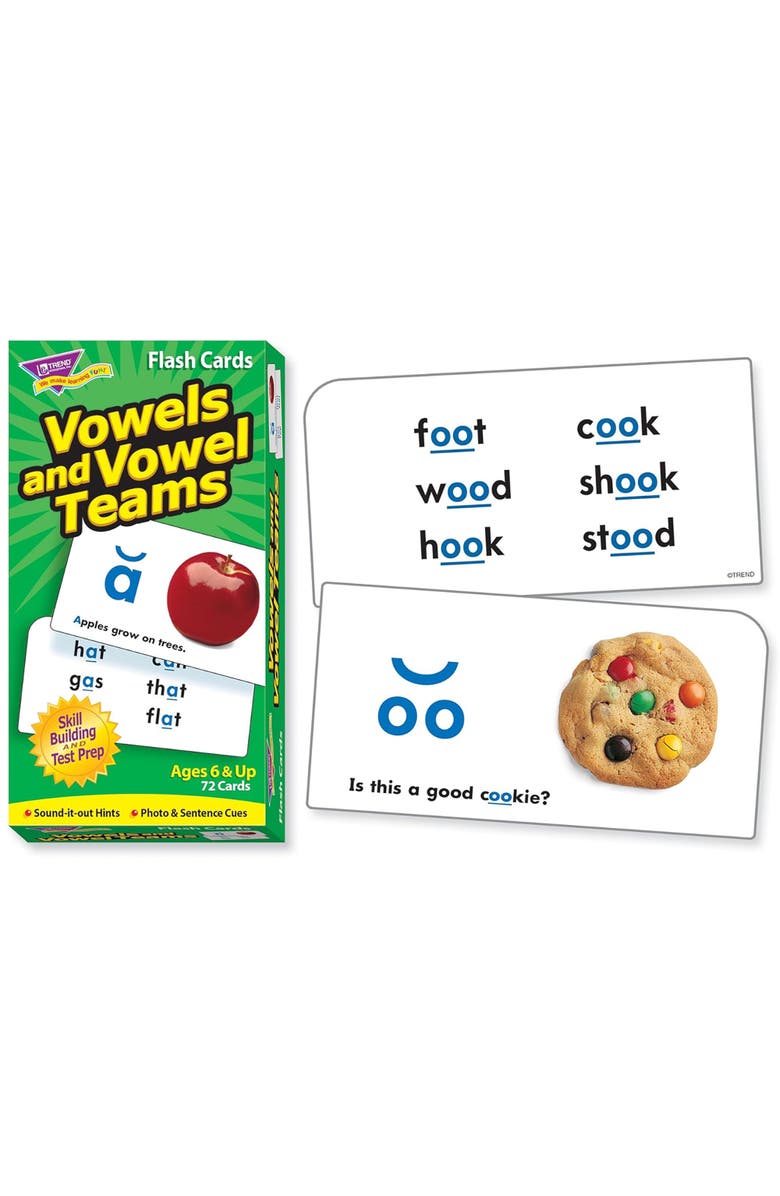 TREND Enterprises Vowels and Vowel Teams Skill Drill Flash Cards, Alternate, color, Multicolored