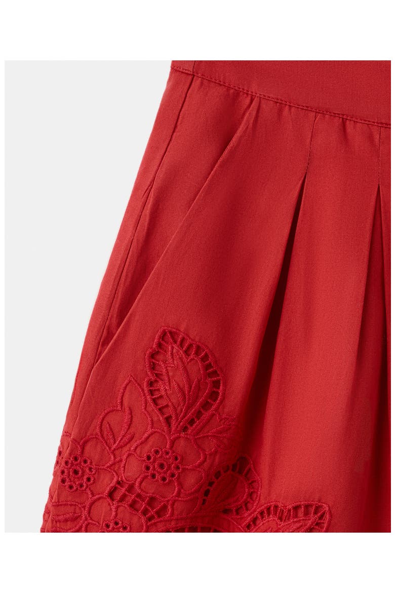 Embroidered Lace Trim Shorts, Alternate, color, RED