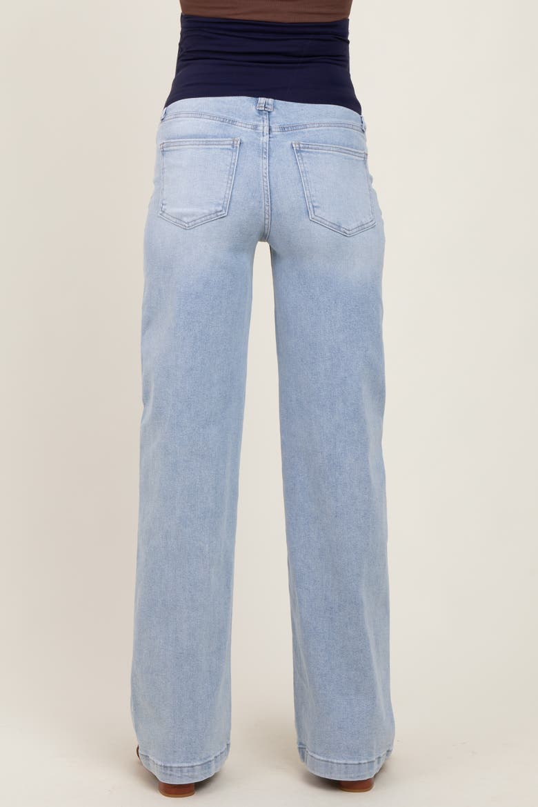 Washed Wide Leg Maternity Jeans, Alternate, color, Light Blue